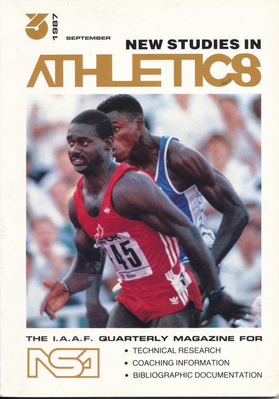 Titelbild von "Neue Studien im Leichtathletik September 1987" mit zwei Personen auf dem Cover.