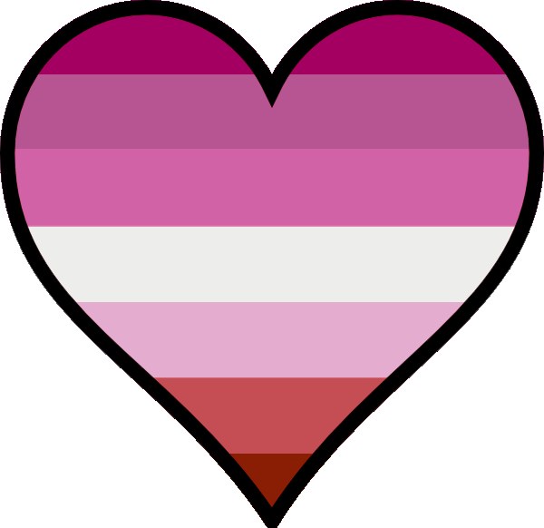 Ein pinkes Herz mit drei gleich breiten horizontalen Streifen in Pink, Weiß und Rot, die die transgender-Flagge darstellen und Unterstützung für die Ehe für alle symbolisieren.