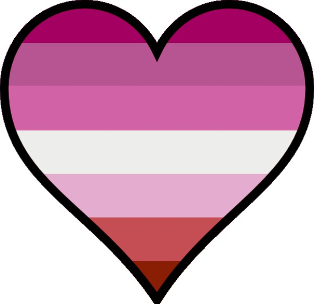 Ein pinkes Herz mit drei gleich breiten horizontalen Streifen in Pink, Weiß und Rot, die die transgender-Flagge darstellen und Unterstützung für die Ehe für alle symbolisieren.