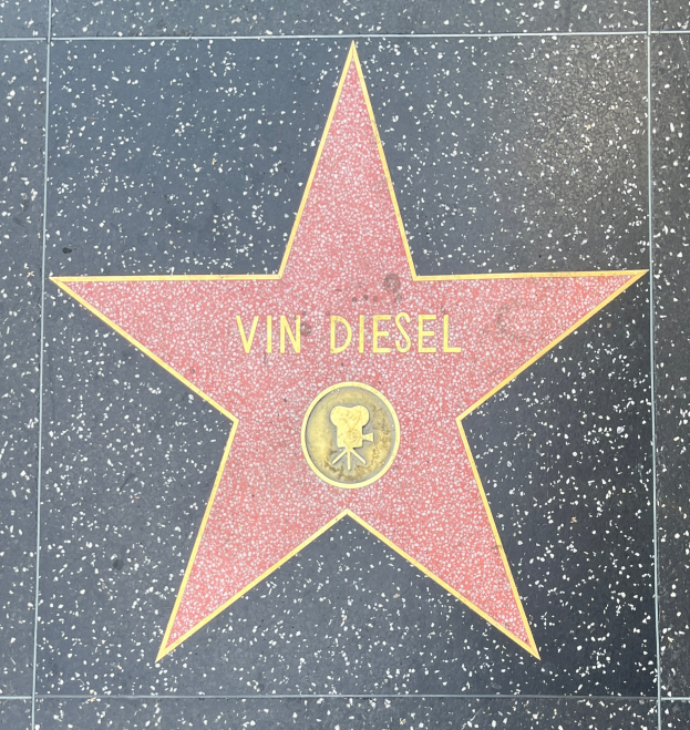 Ein Stern auf dem Hollywood Walk of Fame mit der Inschrift "Vin Diesel".