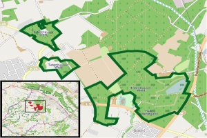 Karte von Tutenhausen, Deutschland, die einen grünen Bereich markiert, der den Standort eines Parks anzeigt.